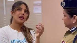 A police officer interrupts Priyanka Chopra when she states there is a lot of anxiety after 7 o’clock in UP and says, “I’ll show you the data”