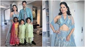 Sunny Leone shares photos with her husband and children after attending Krishna Bhatt’s wedding in a lovely lehenga