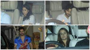 Janhvi Kapoor pays a visit to Arjun Kapoor’s house with Varun Dhawan and her rumored beau Shikhar Pahariya. Watch