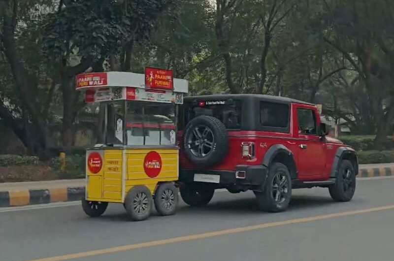 Anand Mahindra reacts to ‘BTech Pani Puri Wali’ using a Thar SUV to tow a cart