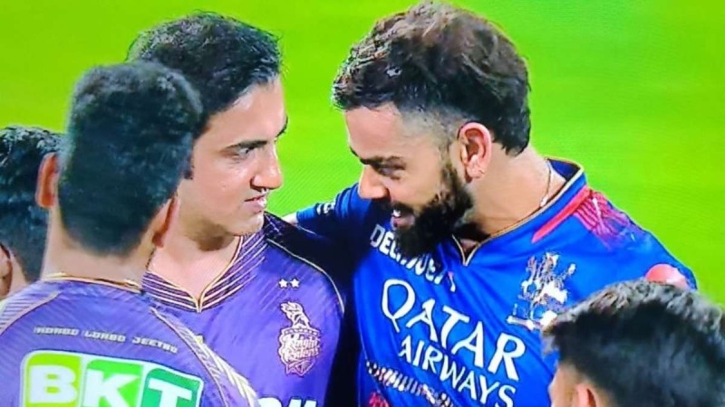 The mentor of the KKR team, Gautam Gambhir, lauds RCB’s performance following their last-over thriller after Virat Kohli receives a warm embrace from him