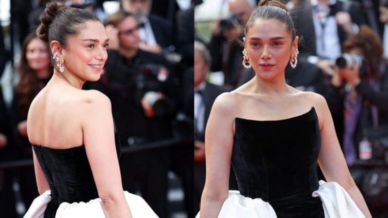 On the Cannes Film Festival red carpet, Aditi Rao Hydari wears a black and white outfit that fans compare to Audrey Hepburn’s